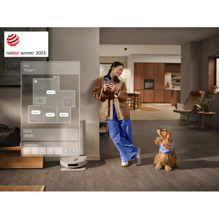 Control all functions and even use voice command with the app.