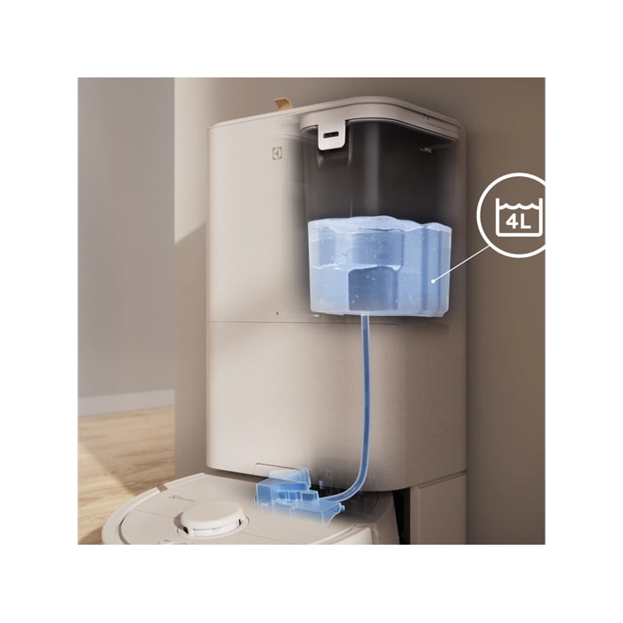 4L tank automatically refills water in the robot after each cleaning session. 