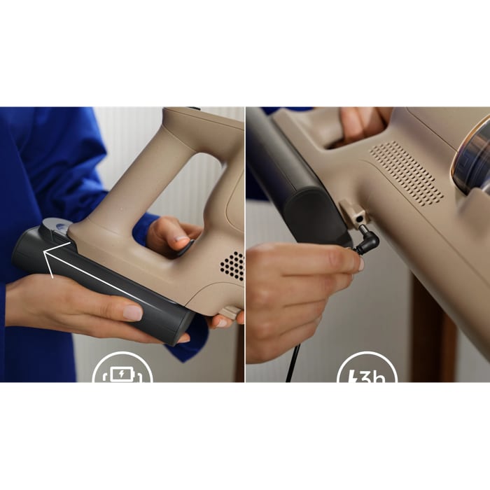 Plug in auto‑stop charging plus a removable battery for flexibility