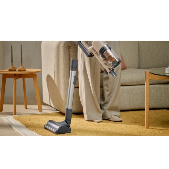 Easily switch to handheld – the main unit stays upright on its own
